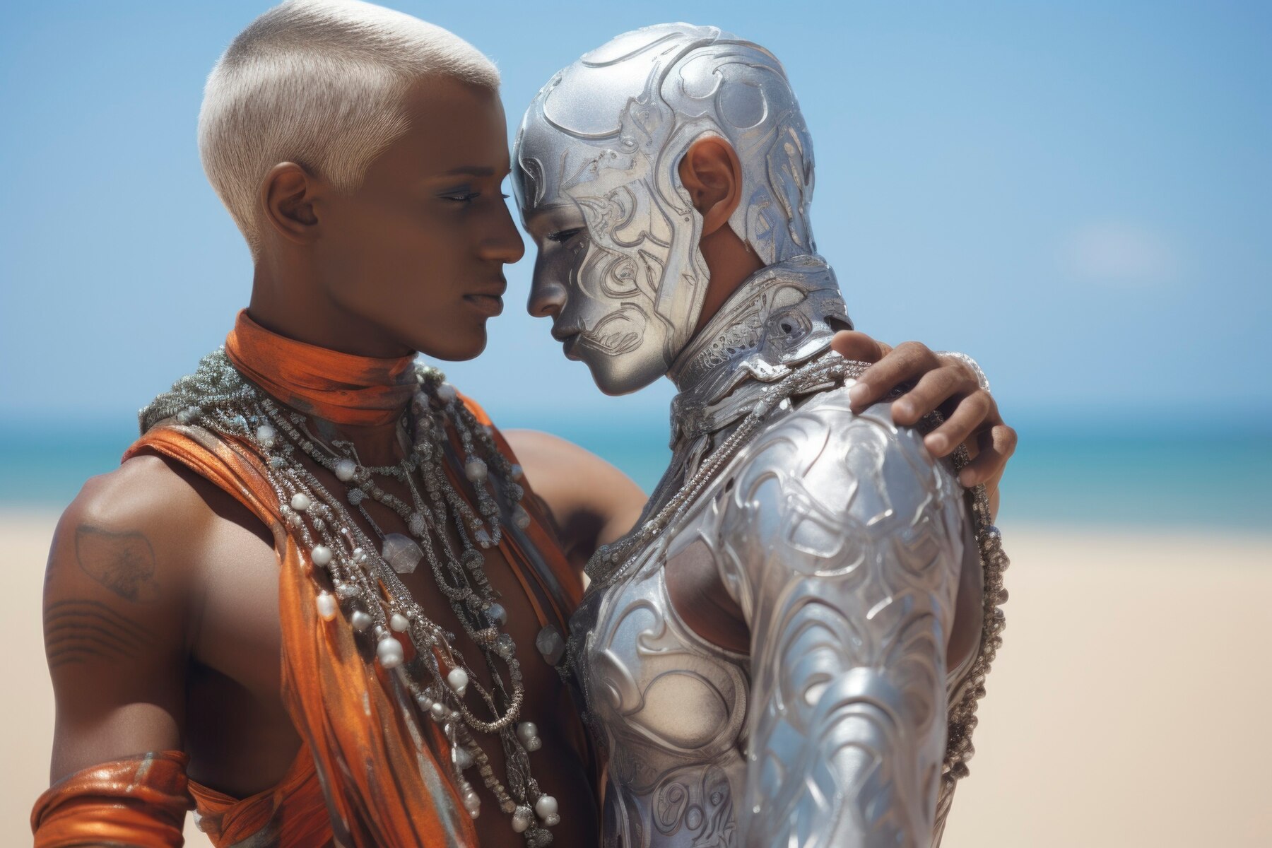 AI fat Black sci-fi characters