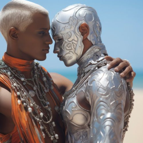 AI fat Black sci-fi characters